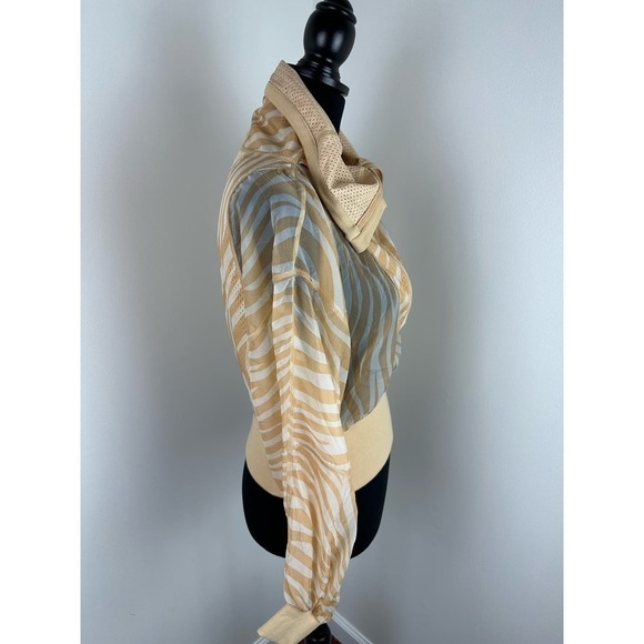 NWOT Free People Movement Tan Zebra Print half zip windbreaker XS - Picture 4 of 8